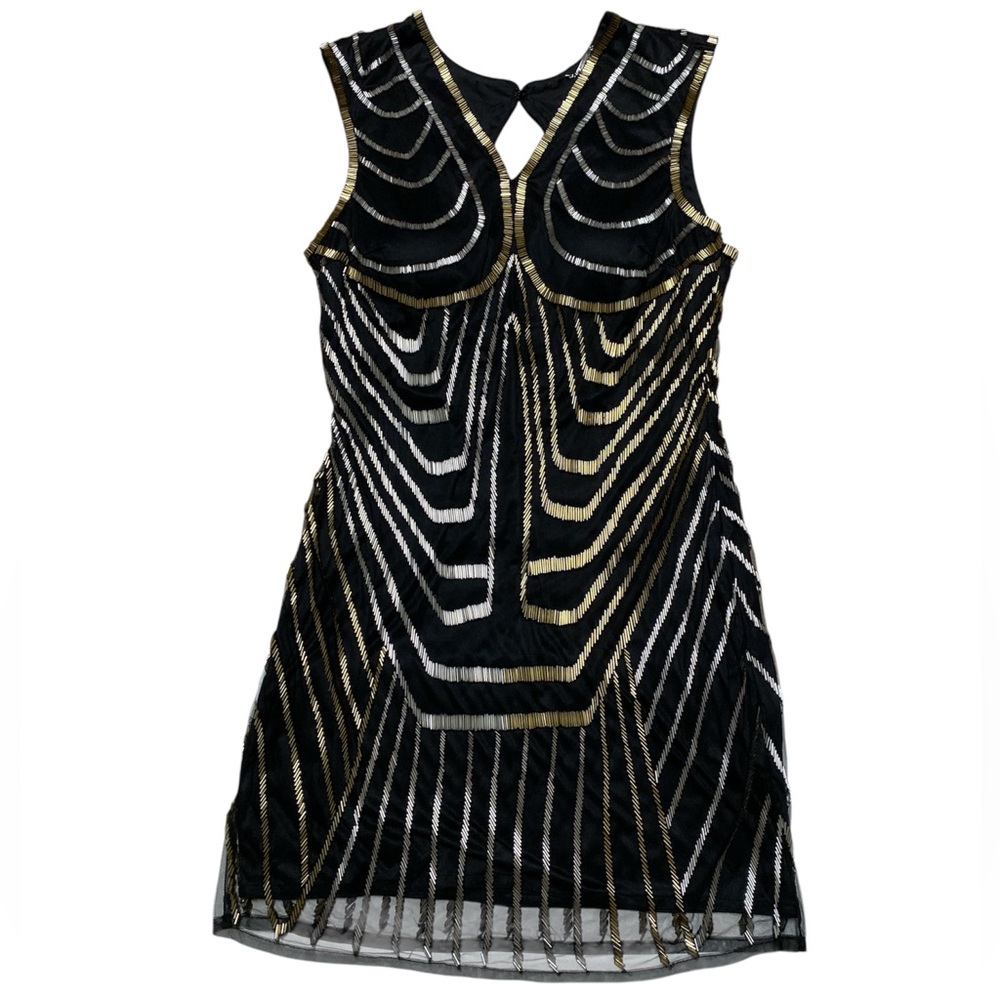 Scherrer by Jean Louis Scherrer Evening Dress Women’s L Black Beaded Sleeveless